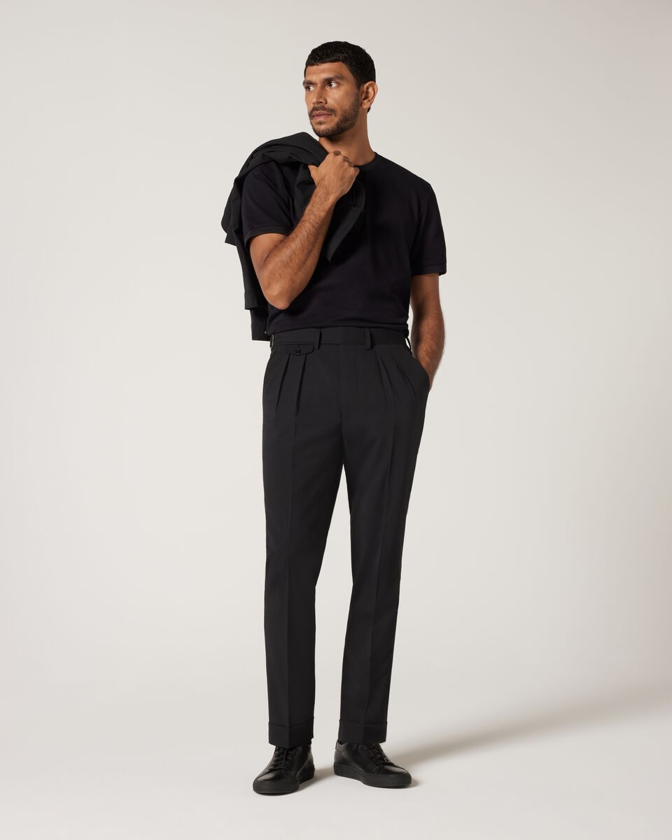 Wool Gurkha Fashion Pant, Black, hi-res